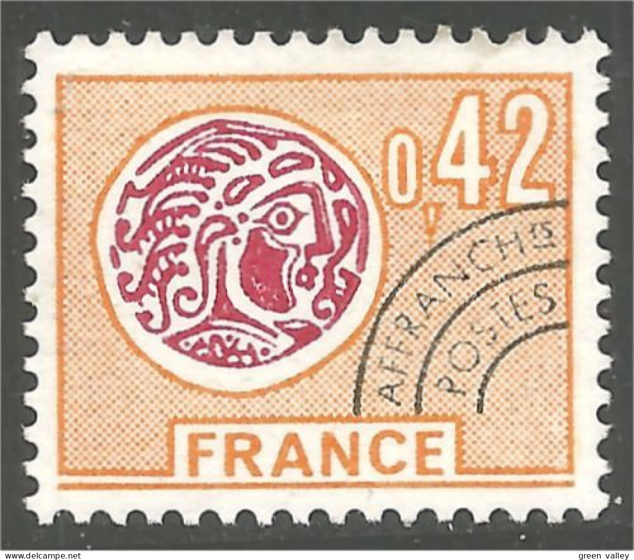 330 France Yv 134 Monnaie Gauloise 42c Préoblitéré Precancel MNH ** Neuf SC (60) - 1964-1988