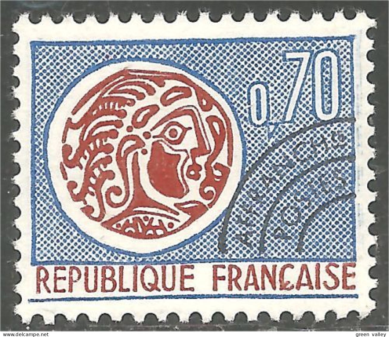 330 France Yv 129 Monnaie Gauloise 70c Préoblitéré Precancel MNH ** Neuf SC (57) - 1964-1988