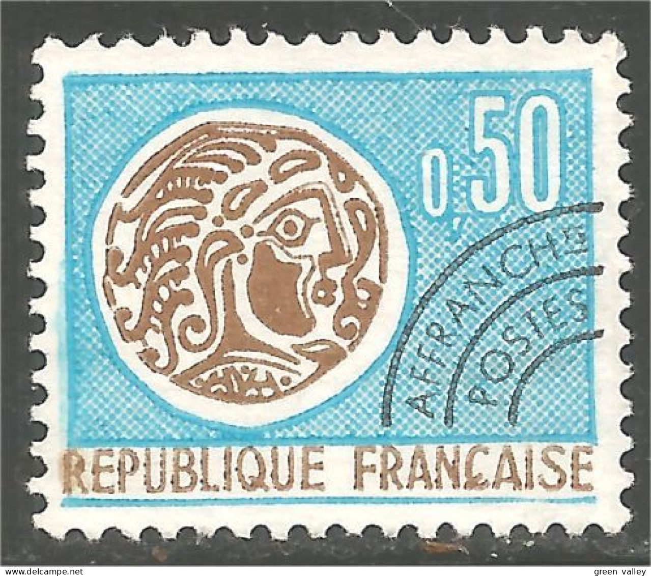 330 France Yv 128 Monnaie Gauloise 50c Préoblitéré Precancel (56) - 1964-1988