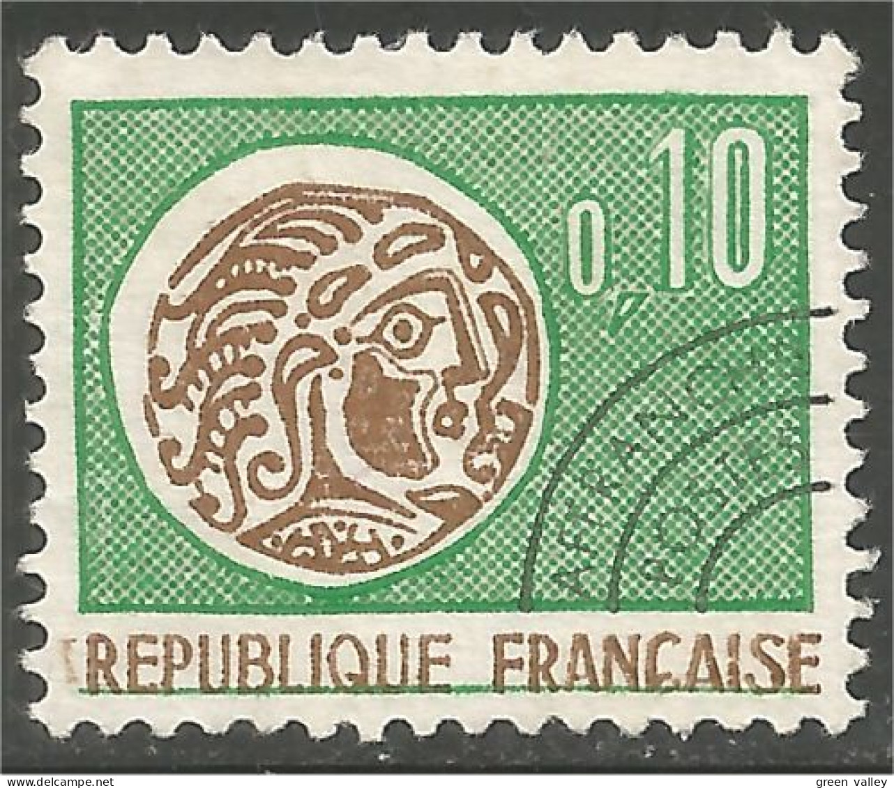 330 France Yv 123 Monnaie Gauloise 10c Préoblitéré Precancel (51a) - 1964-1988