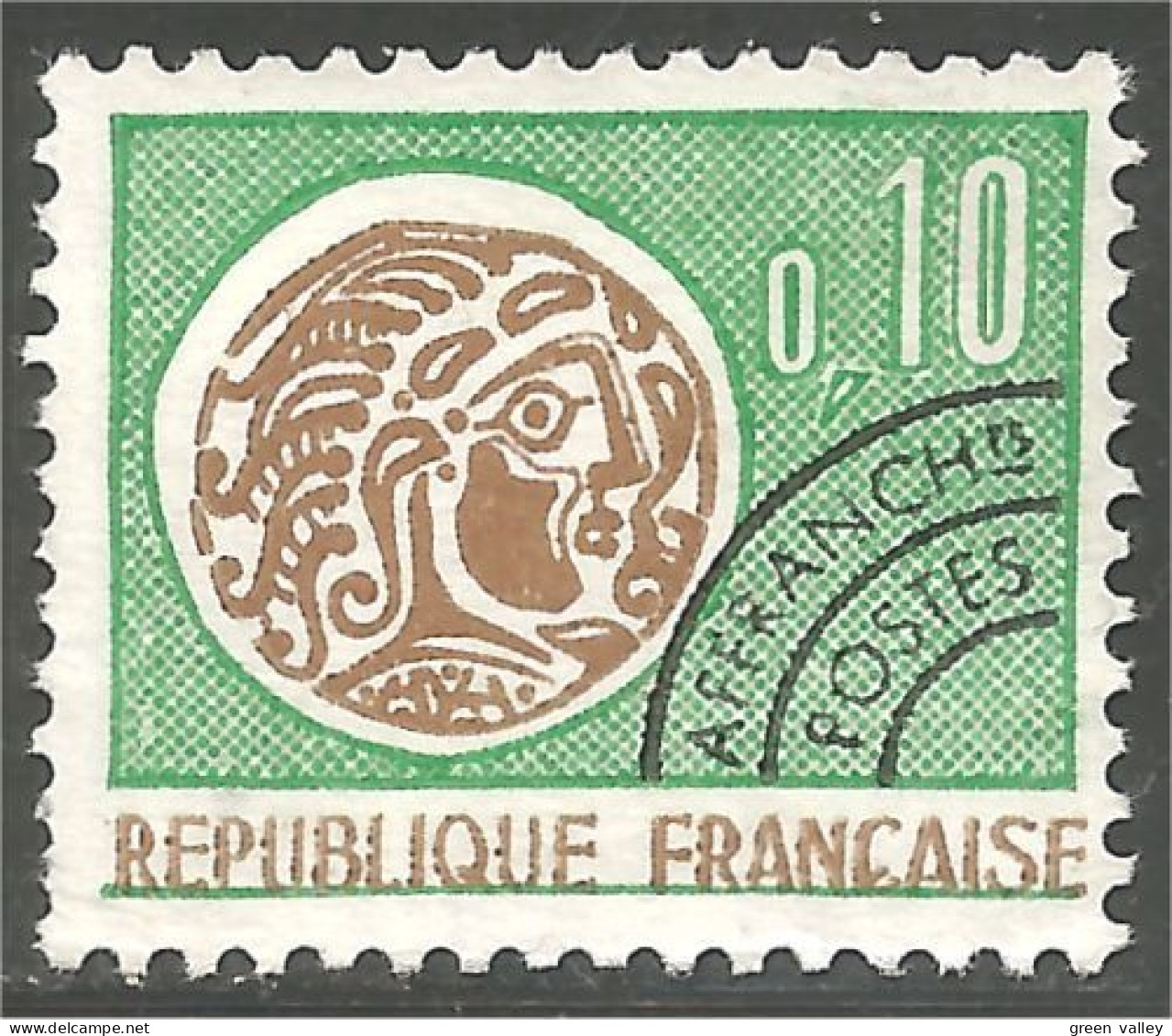 330 France Yv 123 Monnaie Gauloise 10c Préoblitéré Precancel (51b) - 1964-1988