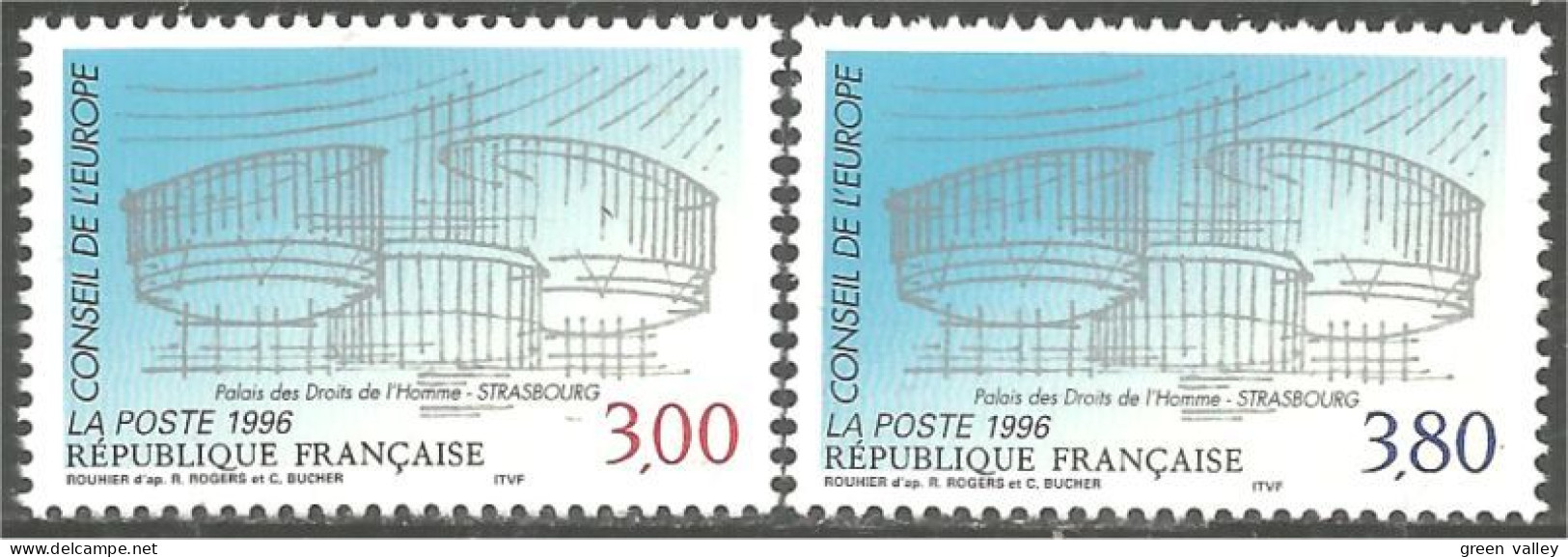 330 France Yv 116-117 Conseil Europe European Council Palais Strasbourg MNH ** Neuf SC (23) - Europese Instellingen