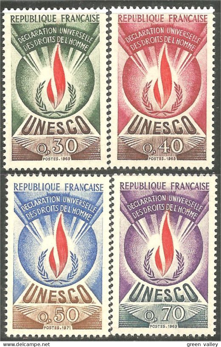 330 France Yv 39-42 UNESCO Droits Homme Human Rights Declaration MNH ** Neuf SC (5d) - Sonstige & Ohne Zuordnung