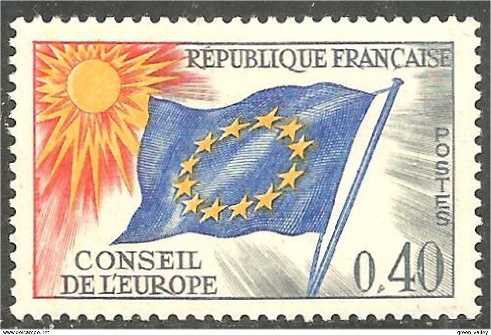 330 France Yv 31 Drapeau Europe Flag Conseil European Council MNH ** Neuf SC (2) - Sellos