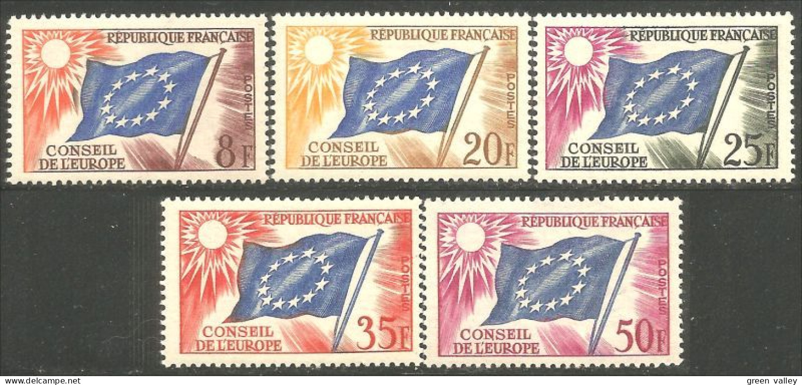 330 France Yv 17-21 Conseil Europe European Council MNH ** Neuf SC (1c) - Autres & Non Classés