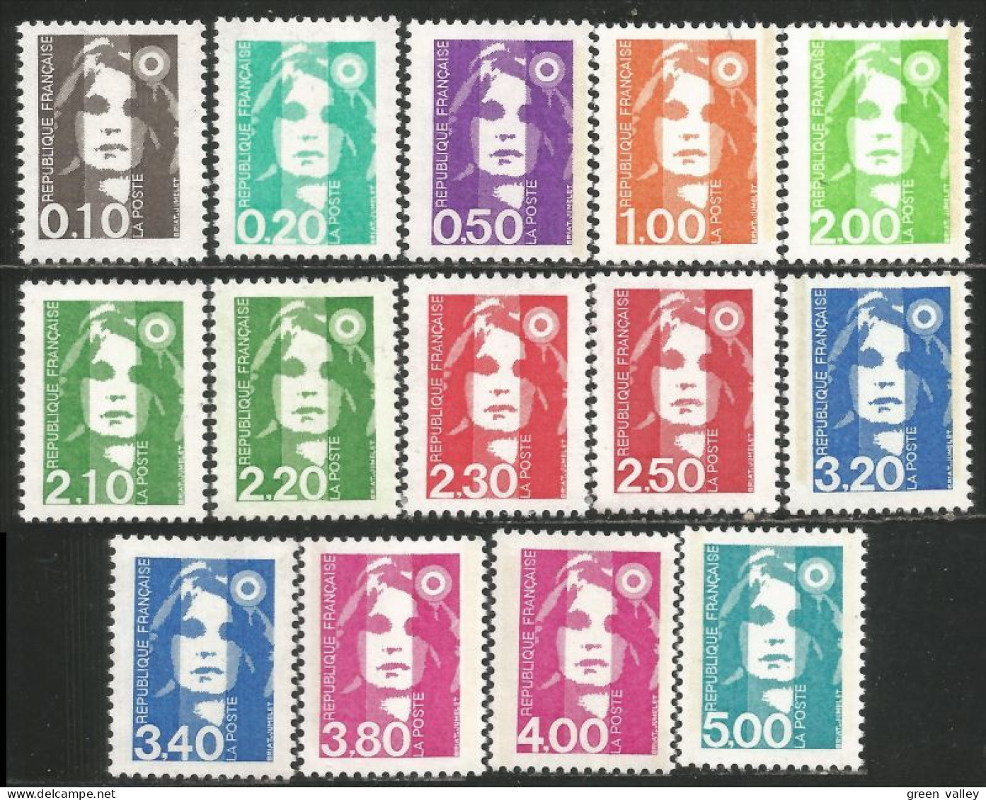 329 France Marianne Du Bicentennaire 14 Timbres MNH ** (639c) - Ungebraucht