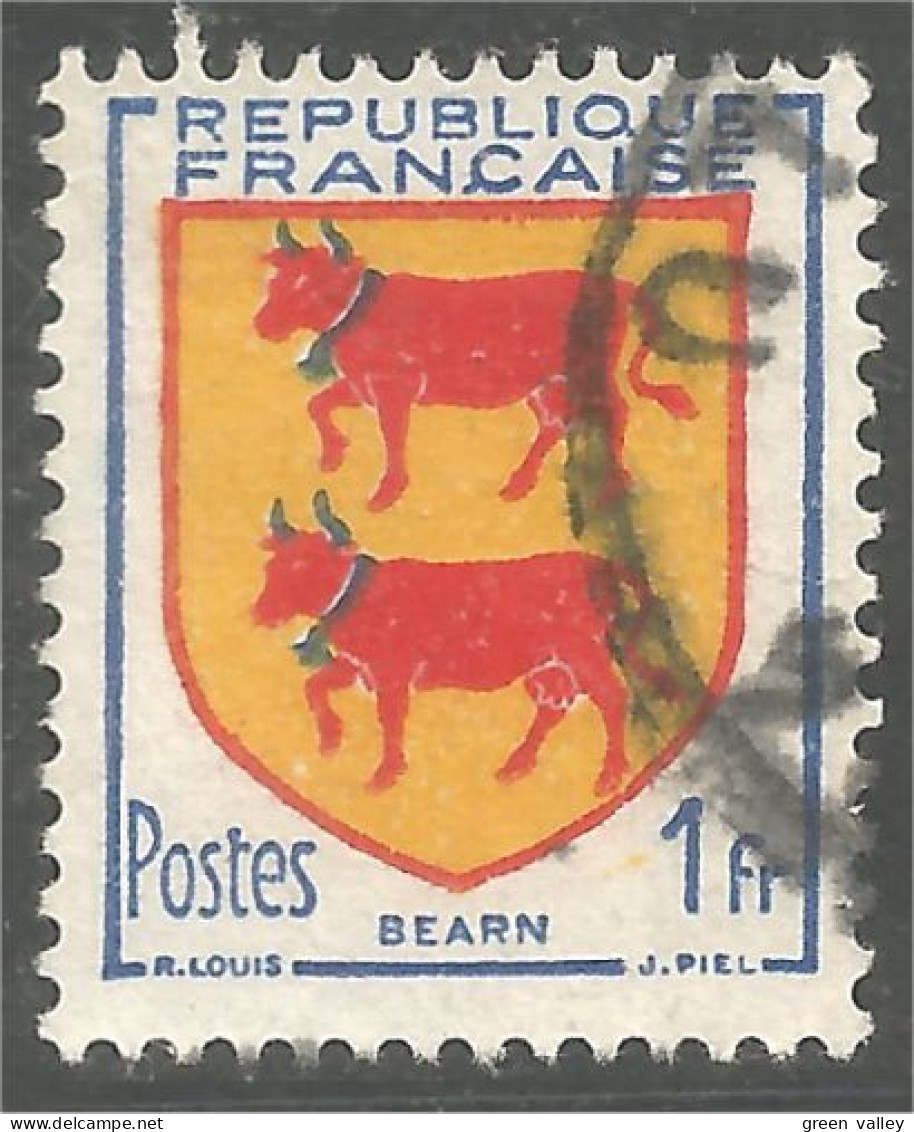 329 France Bearn Armoiries Coat Arms Vache Cow Vaca Kuh Koe Mucca Vacca (564a) - Stamps