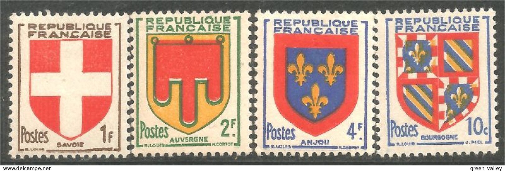 329 France Armoiries Coat Arms Savoie Auvergne Anjou Bourgogne TTB VF MLH * Neuf CH Légères (534) - Stamps