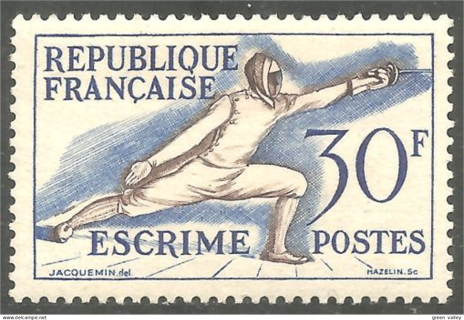 329 France 962 Fleuret Escrime Fencing Fechten Esgrima Scherma TTB VF MVLH * Neuf CH Très Légère (526) - Schermen