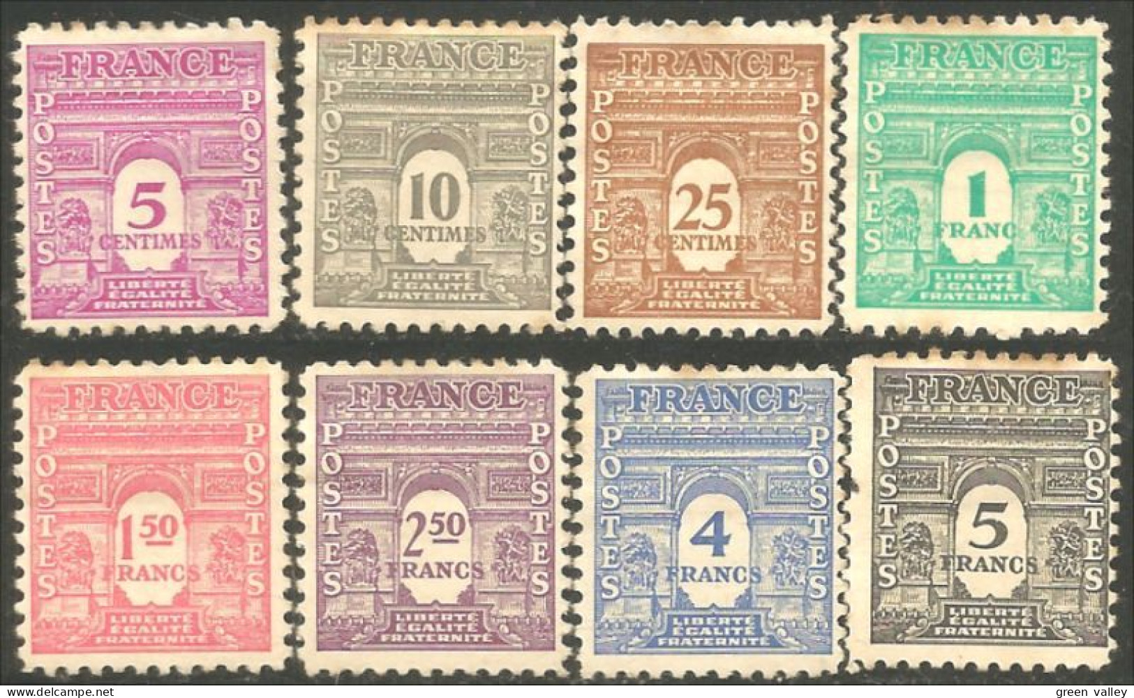 329 France Yv 620-628 Arc De Triomphe 1944 MH * Neuf (490) - 1944-45 Arco Di Trionfo