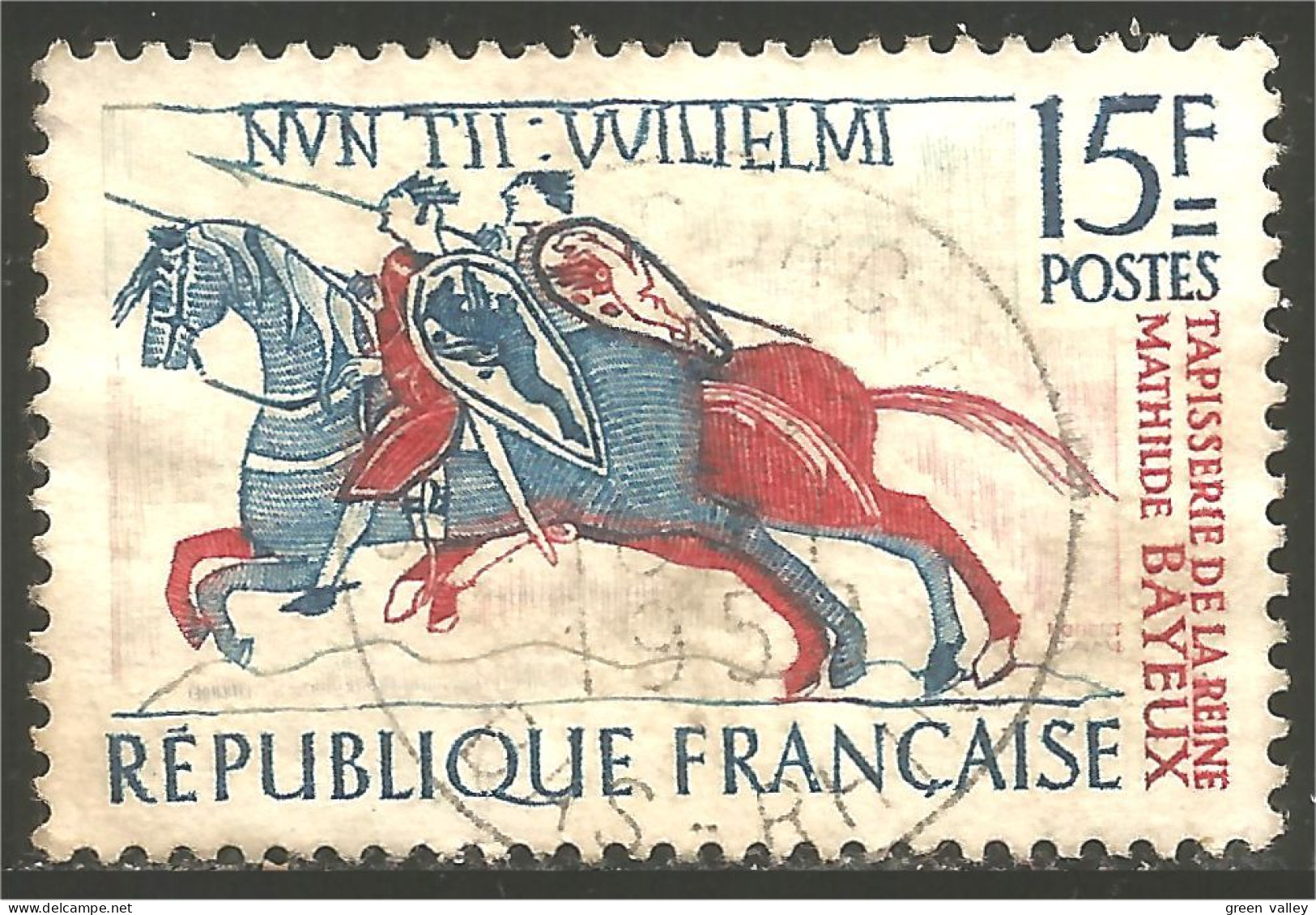 329 France Tapisserie Bayeux Tapestry Horse Pferd Cheval Caballo (480) - Paarden