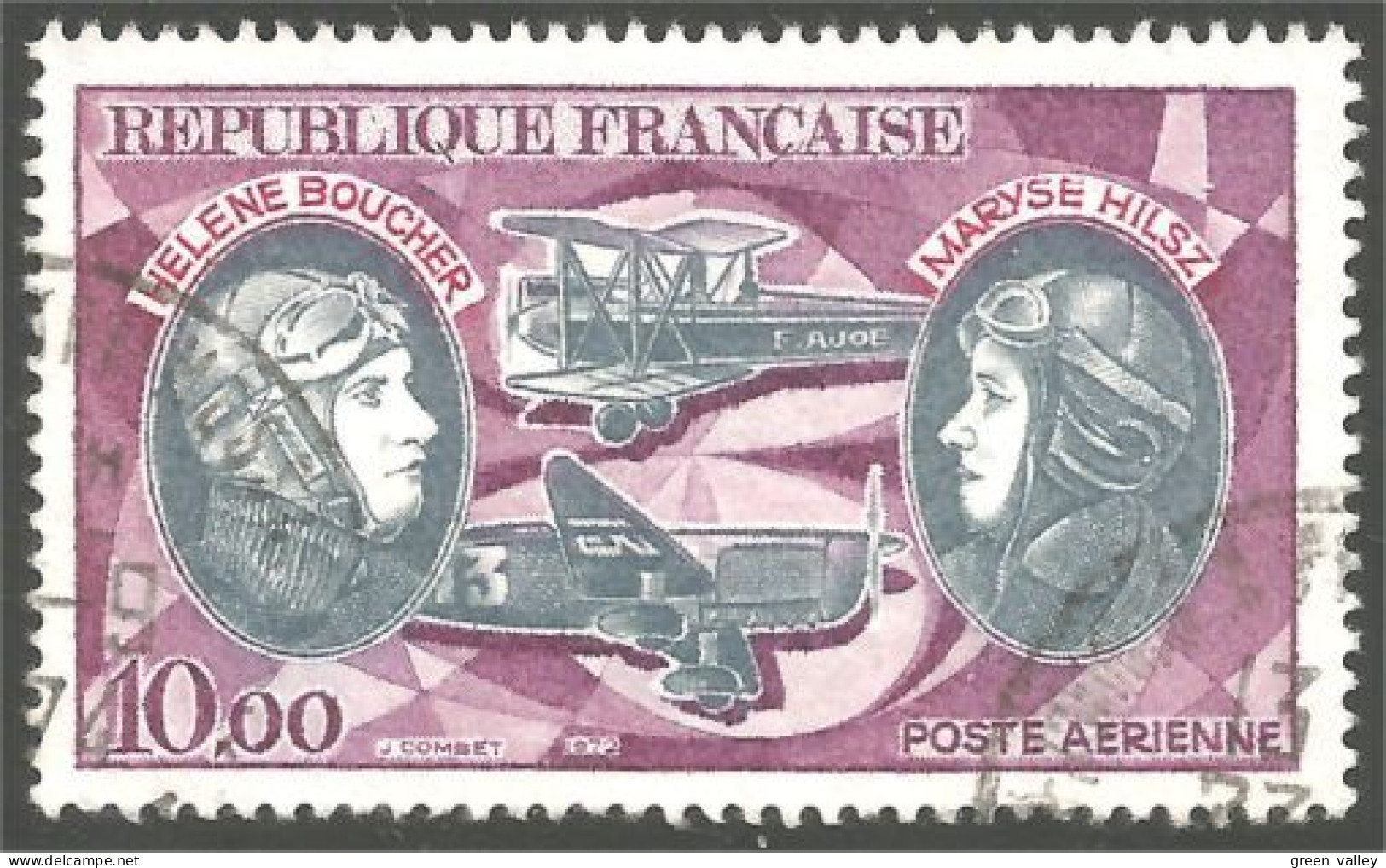 329 France Yv 47 Avion Airplane Pilots Pilotes Boucher Hilsz (409) - 1960-.... Afgestempeld