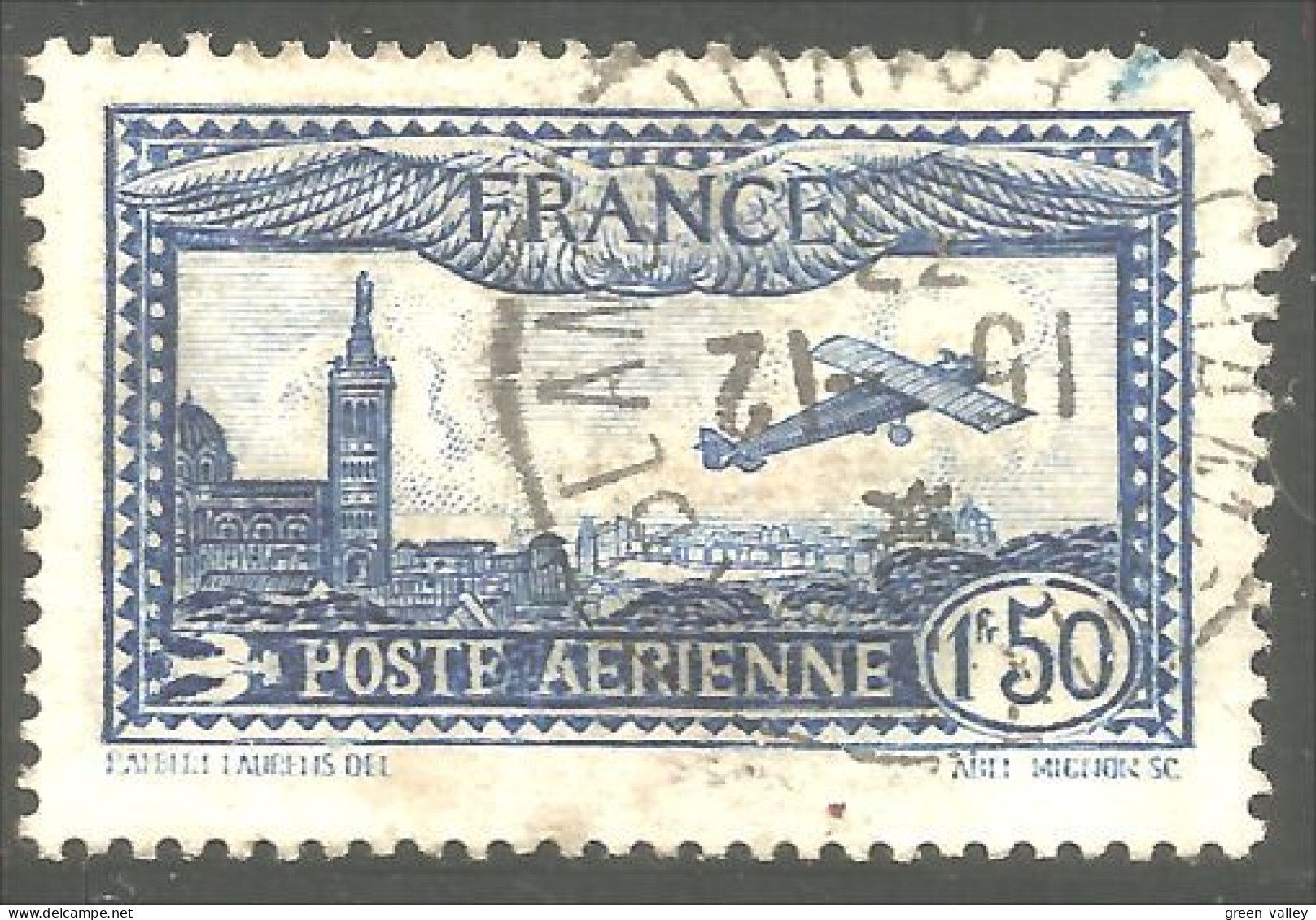 329 France Yv 6 1930 Avion Survolant Marseille Airplane Flugzeug Aereo (410c) - 1927-1959 Used