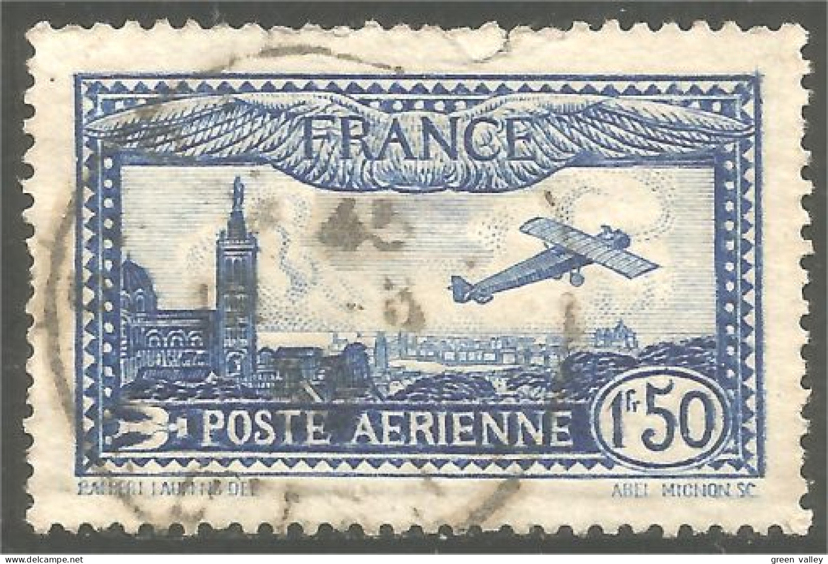 329 France Yv 6 1930 Avion Survolant Marseille Airplane Flugzeug Aereo (410a) - 1927-1959 Usati