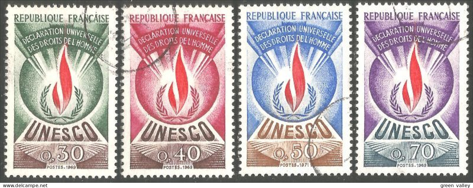 329 France Yv 39-42 UNESCO Droits De L'Homme (400) - Oblitérés