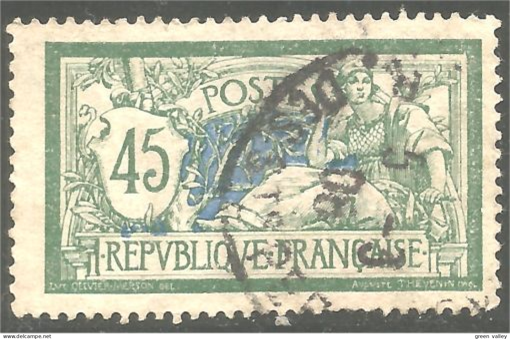 329 France Yv 143 Merson 45c Vert Et Bleu (386b) - 1900-27 Merson