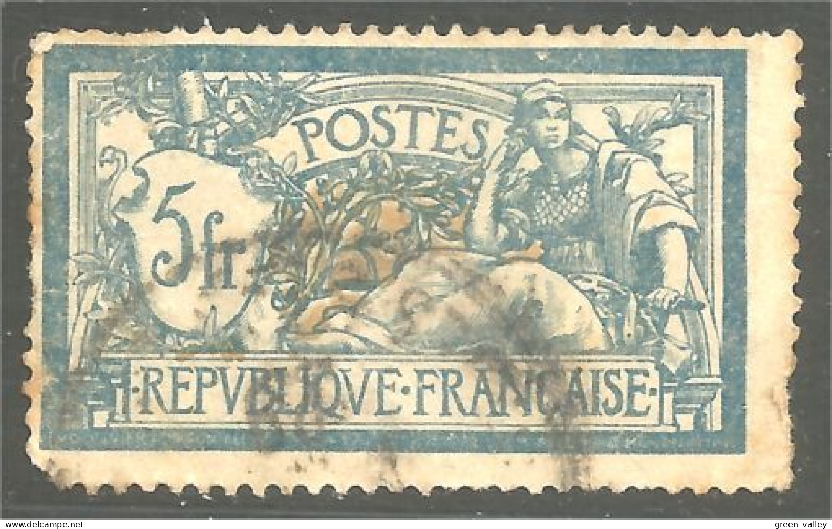 329 France Yv 123 Merson 5 F Bleue Et Chamois Cote 5€ (382a) - 1900-27 Merson