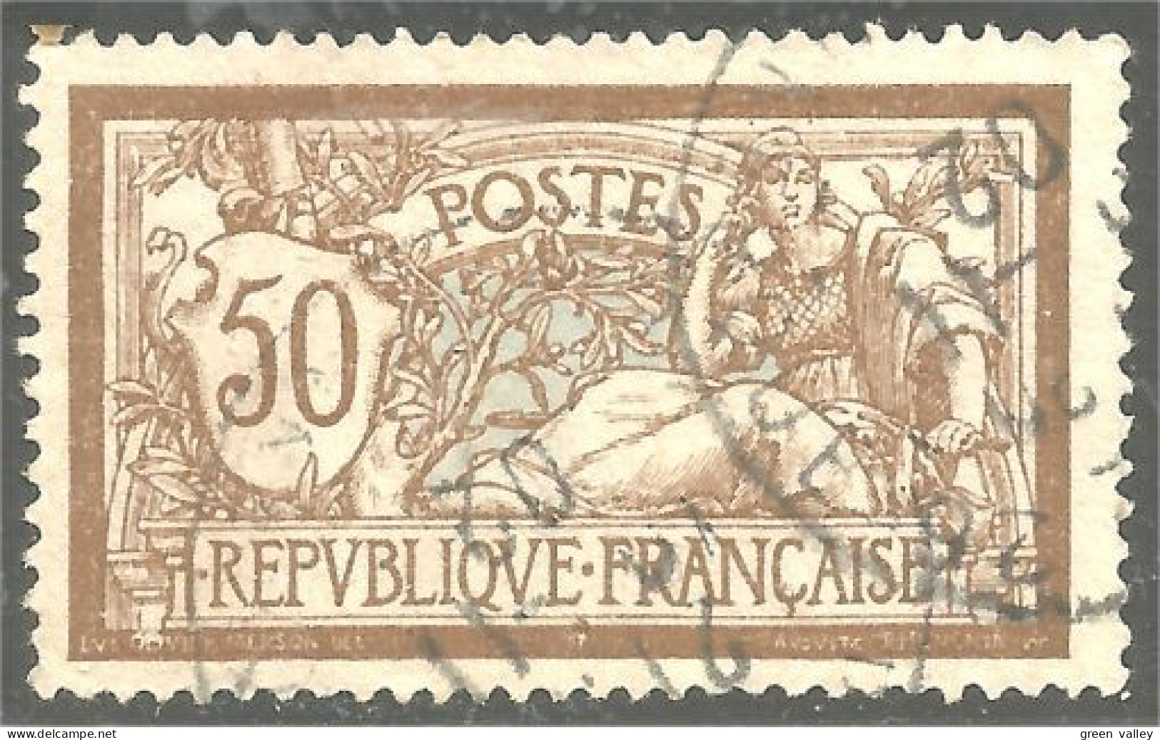 329 France Yv 120 Merson 50c Brun Et Gris (380d) - 1900-27 Merson