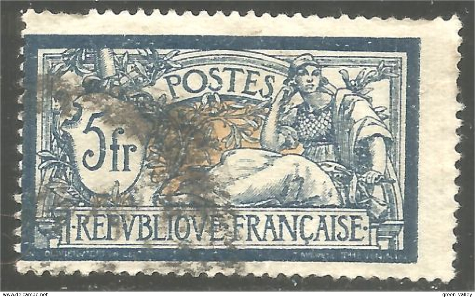 329 France Yv 123 Merson 5 F Bleue Et Chamois Cote 5€ (382b) - 1900-27 Merson