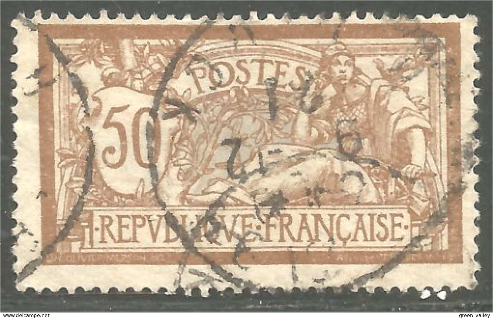 329 France Yv 120 Merson 50c Brun Et Gris (380a) - 1900-27 Merson