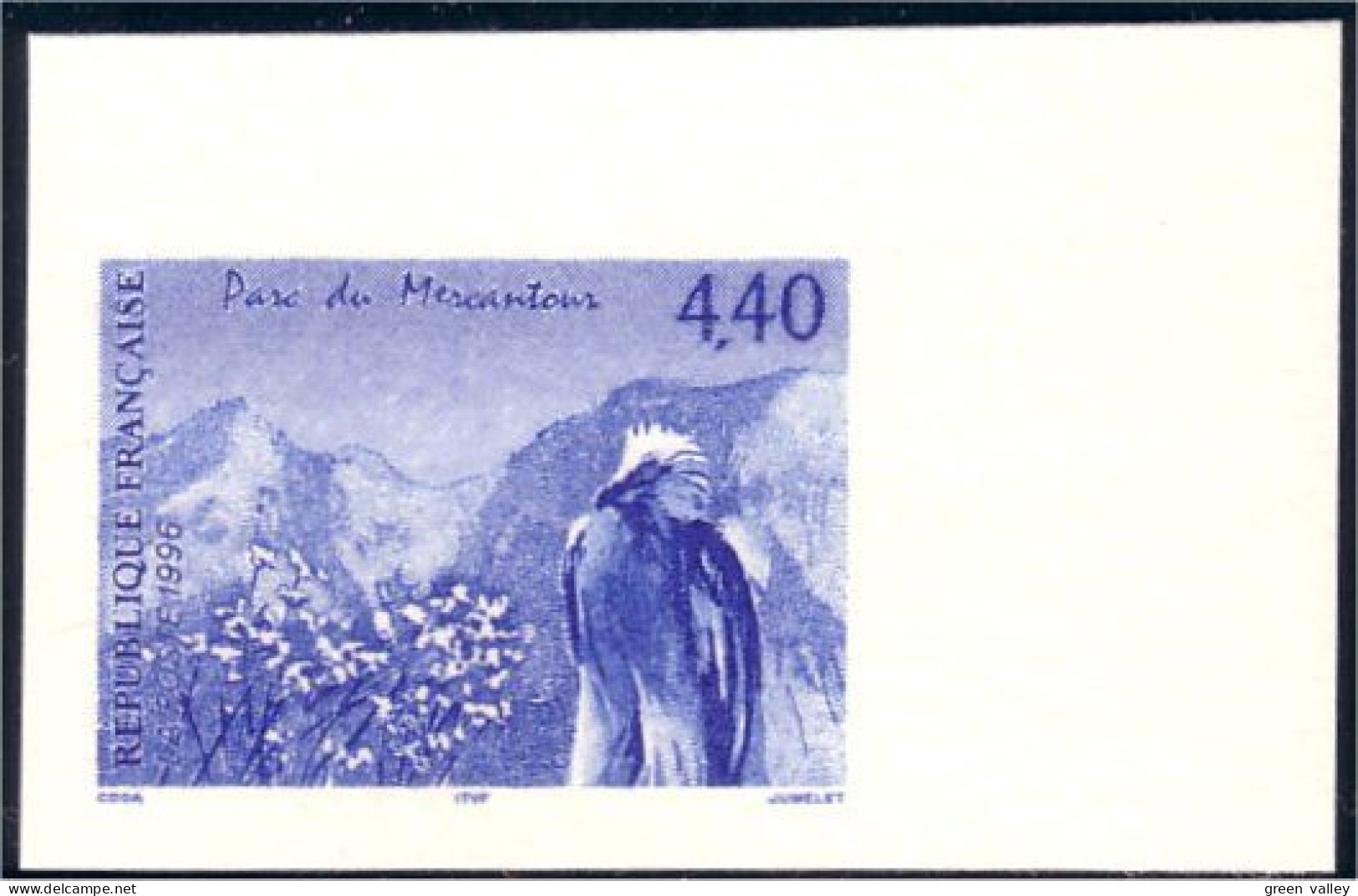 329 France Gypaete Epreuve Bleue Carton Proof 1996 (295) - Águilas & Aves De Presa