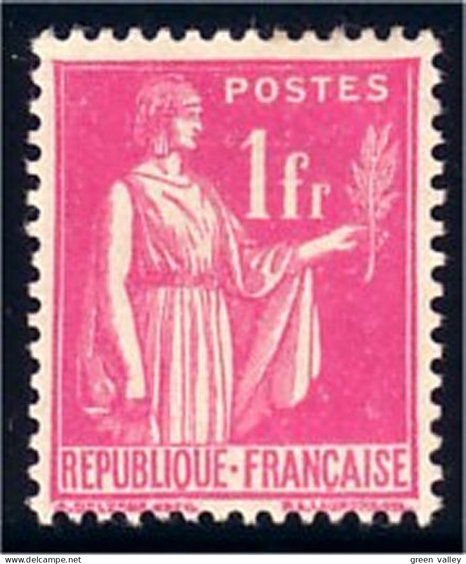 329 France 369* Paix 1fr Rose TB (209) - 1932-39 Peace