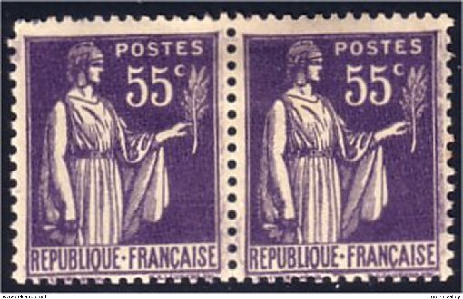 329 France 363* Paire 55c Avec Encrage Cote 1.80 EUR (183) - 1932-39 Paz