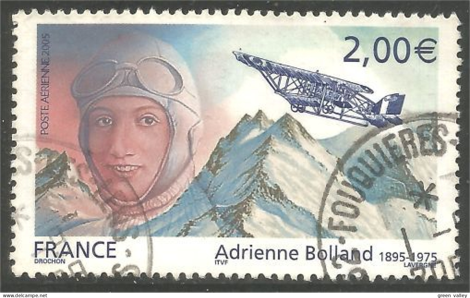 330 France Yv Av 68 Adrienne Bollard Avion Airplane Flugzeug Aereo (192) - 1960-.... Gebraucht