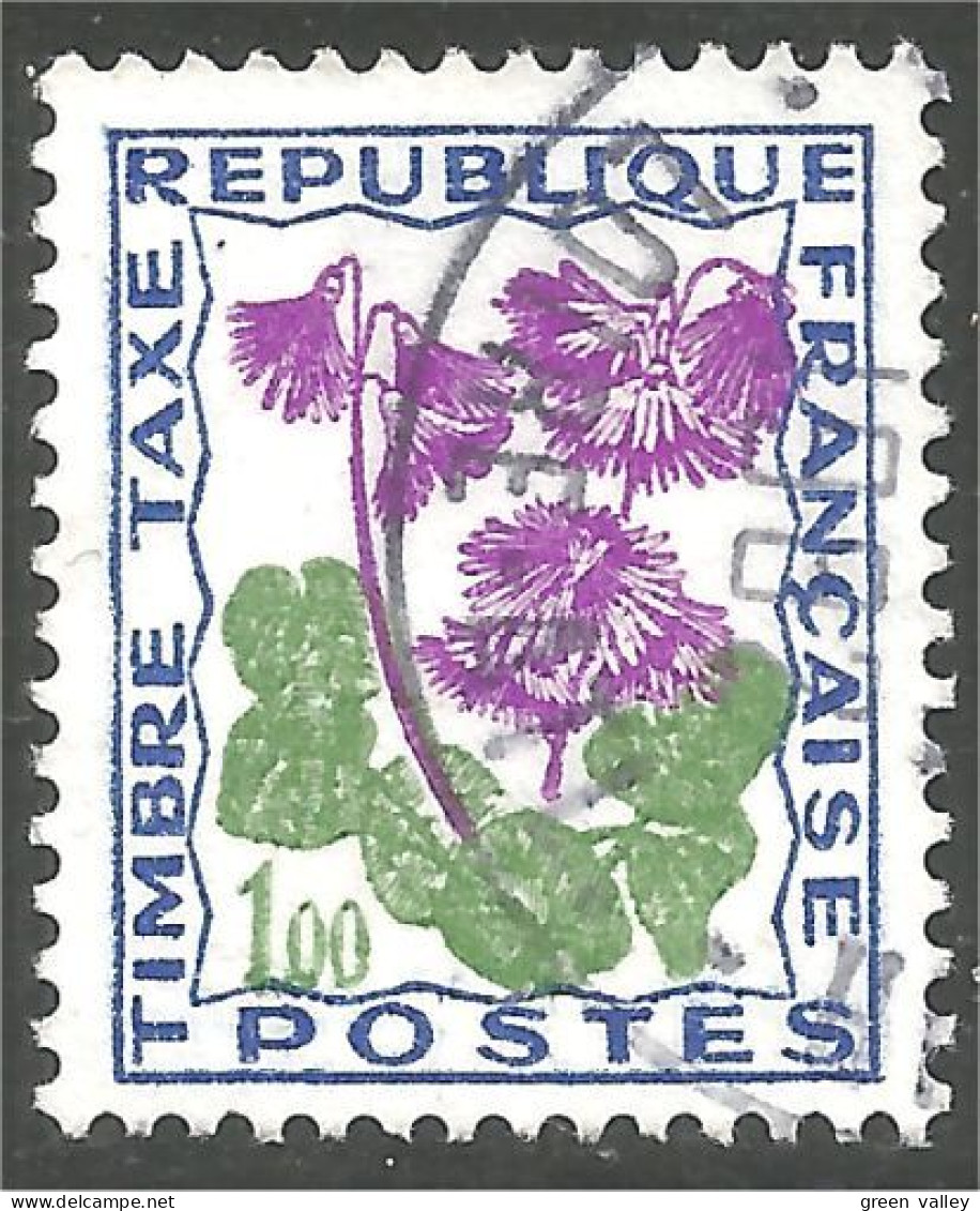 330 France Yv 102 Taxe 1f Soldanelle Des Alpes Fleur Flower Blume (180a) - 1960-.... Usati