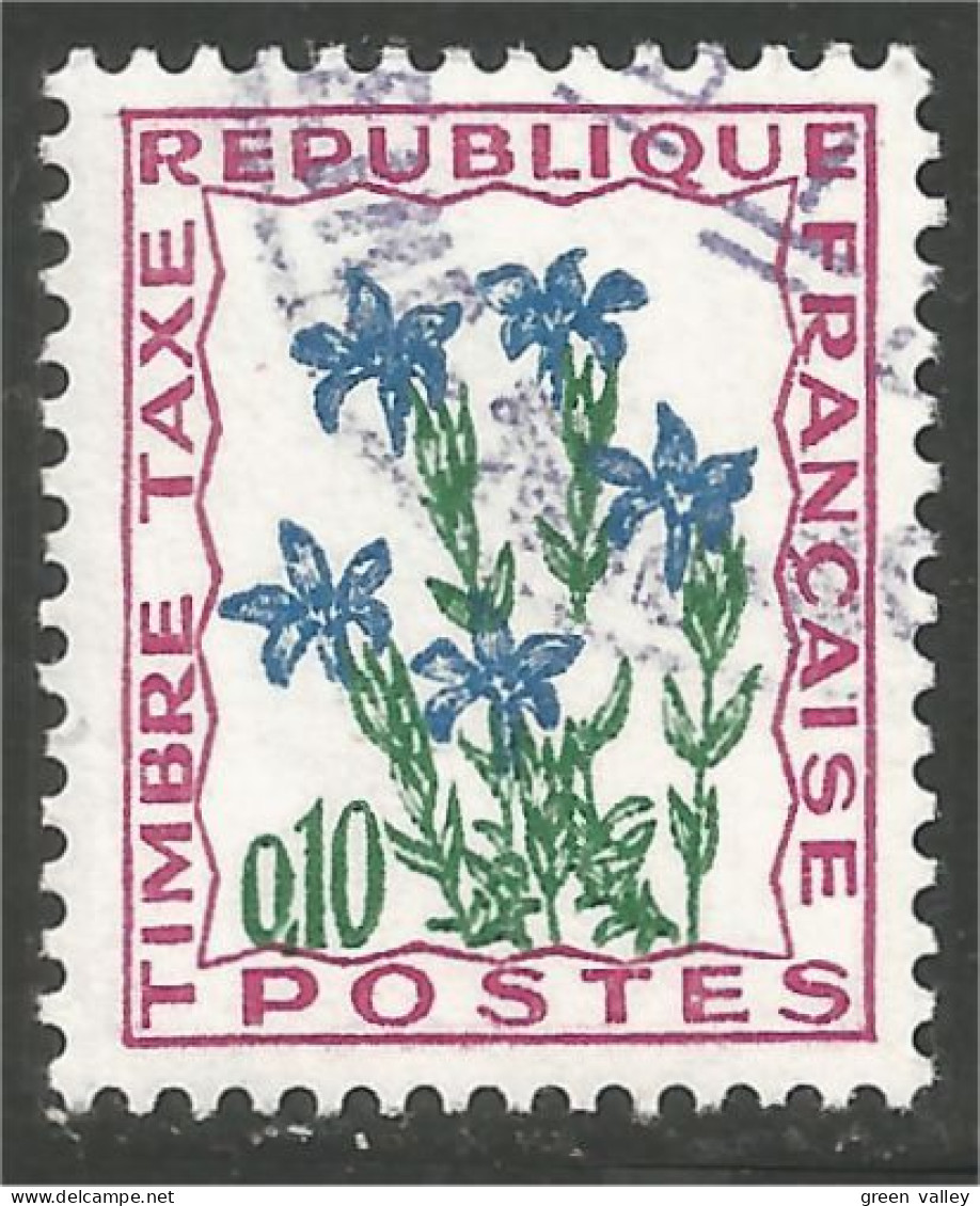 330 France Yv 96 Taxe 10c Gentiane Gentian Fleur Flower Blume (175b) - 1960-.... Used