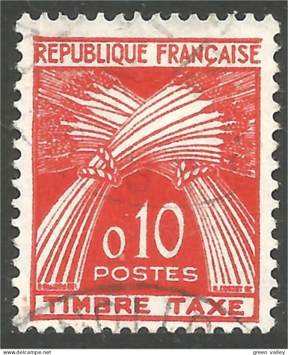 330 France Yv 91 Taxe 10c Orange 1960 Gerbes Blé Wheat Sheaf (172) - 1960-.... Gebraucht