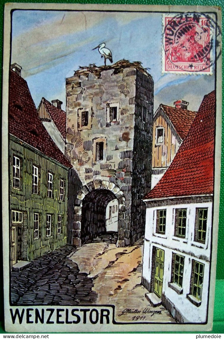Cpa / AK WURZEN WENZELSTOR Illustrateur Signé G. MÜLLER , 1912 , - Wurzen