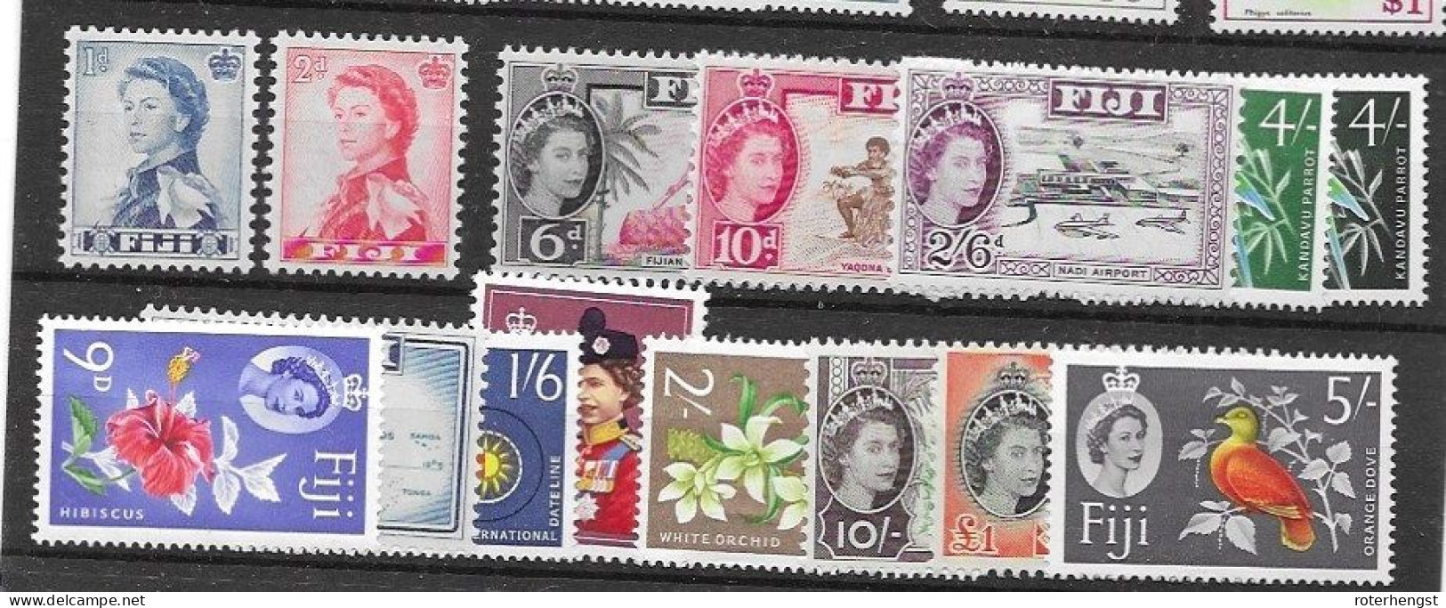 Fiji Complete Set Mh * (lower Row) And Mnh ** (upper Row) 100 Euros 1962-65 - Fiji (...-1970)