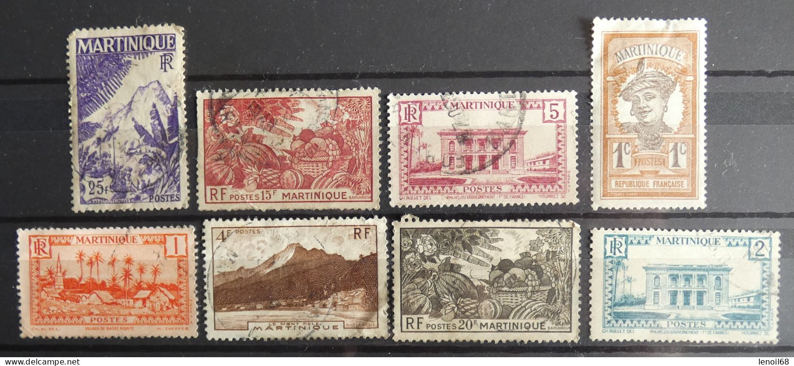 Lot De 8 Timbres Martinique - Used Stamps