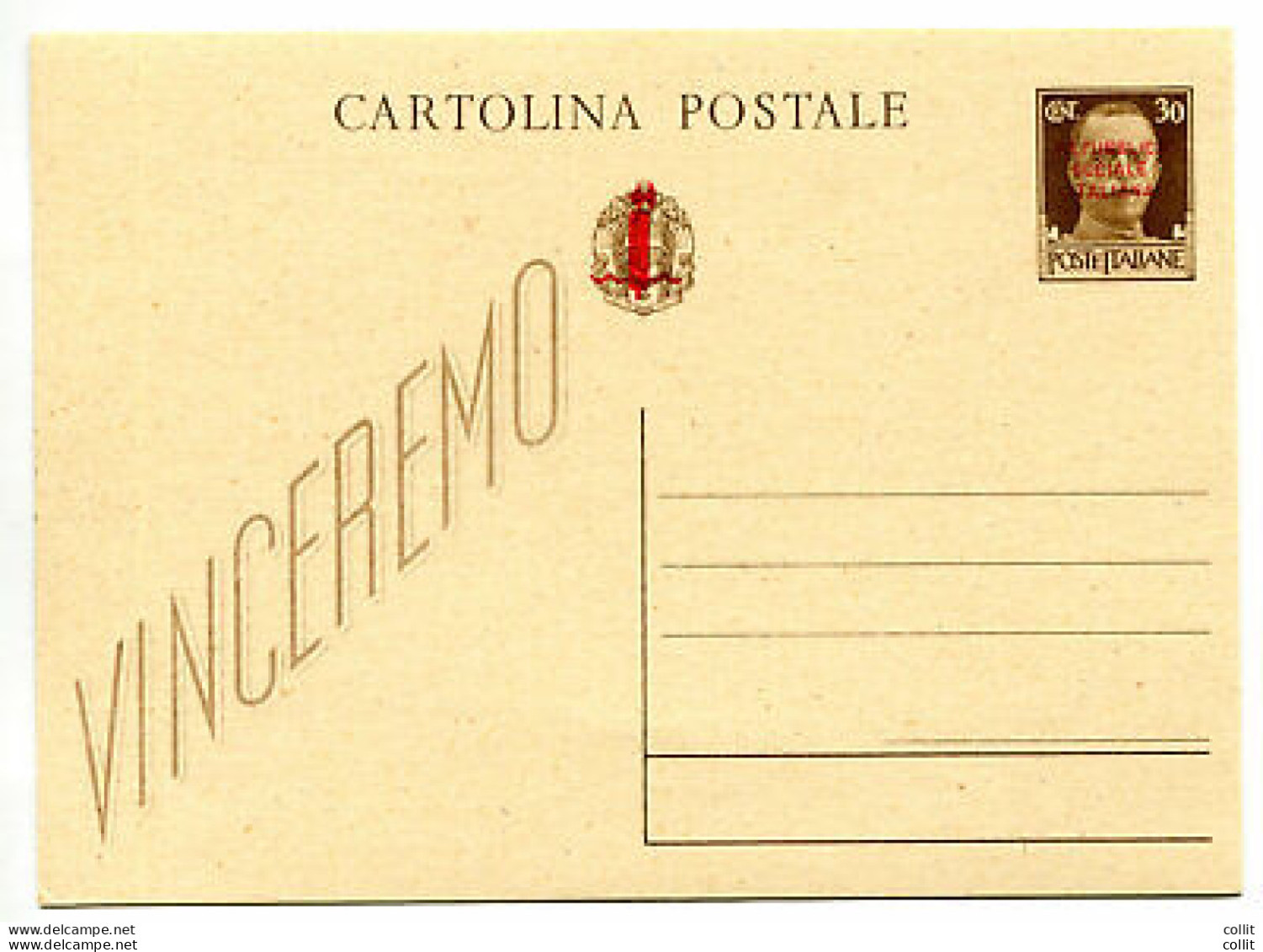 Cartolina Postale Repubblica Sociale Cent. 30 - Nuovi