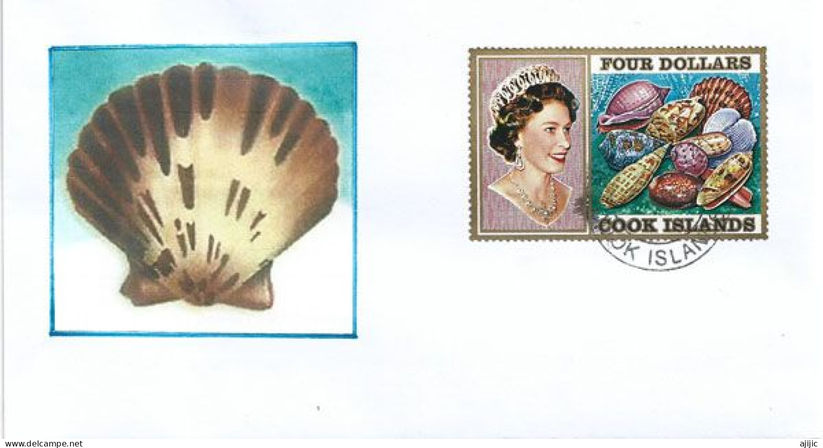 Cook Islands, îles COOK : Coquillages Polynésiens,  Timbre $ 4,00 Sur Lettre Cook Island - Coneshells