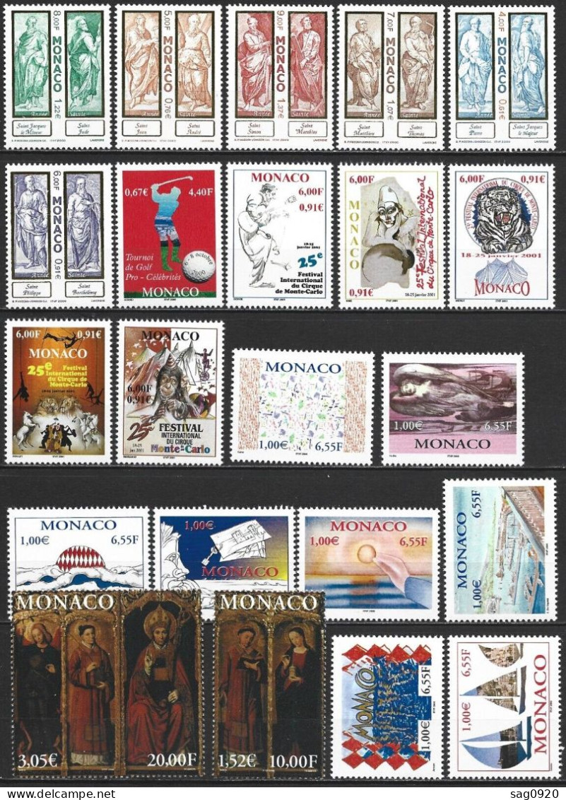 Monaco-Lot-Timbres Neufs** - Collections, Lots & Series