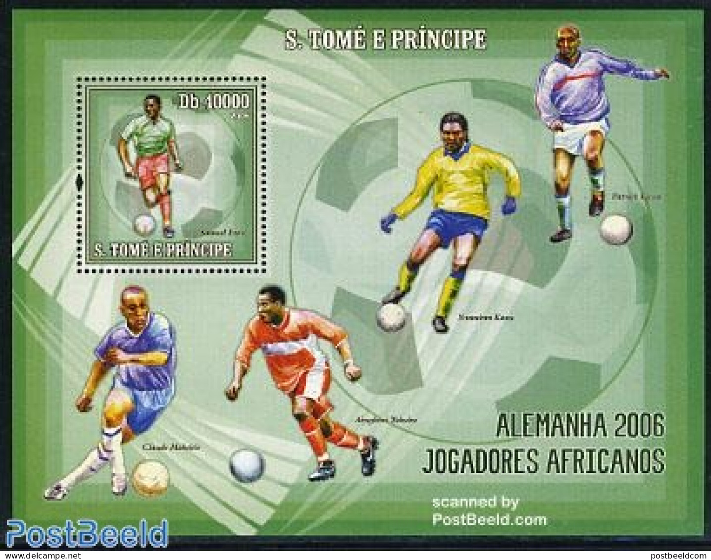 Sao Tome/Principe 2006 World Cup Football S/s, African Stars, Mint NH, Sport - Football - Sao Tomé Y Príncipe