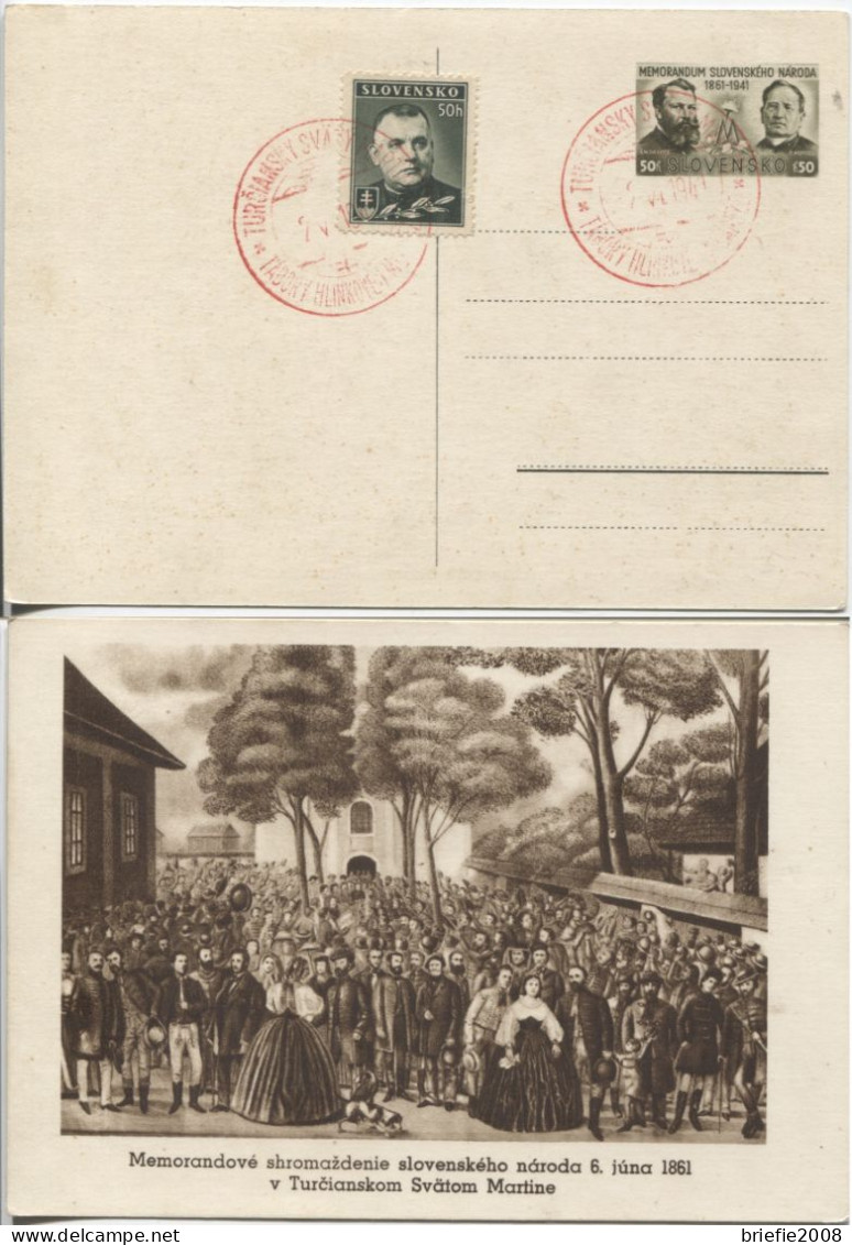 Slowakei Memorandum-Ganzsache CDV 10/1 Typ B „Versammlung“ SSt. 2.6.41 - Storia Postale