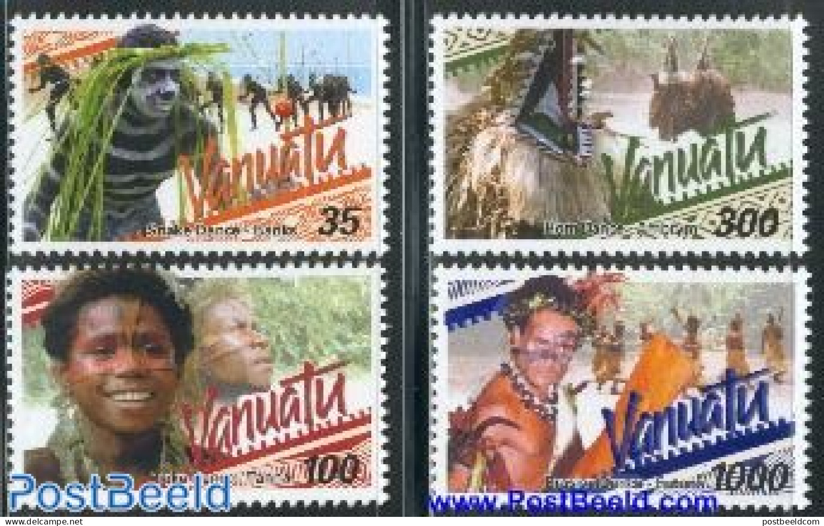 Vanuatu 2001 Tradional Dances 4v, Mint NH, Performance Art - Various - Dance & Ballet - Folklore - Baile