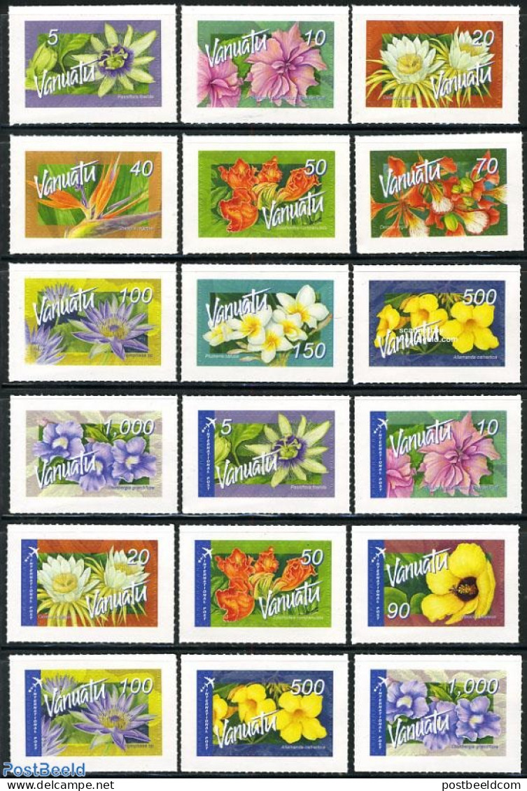 Vanuatu 2006 Definitives, Flowers 18v S-a, Mint NH, Nature - Flowers & Plants - Vanuatu (1980-...)