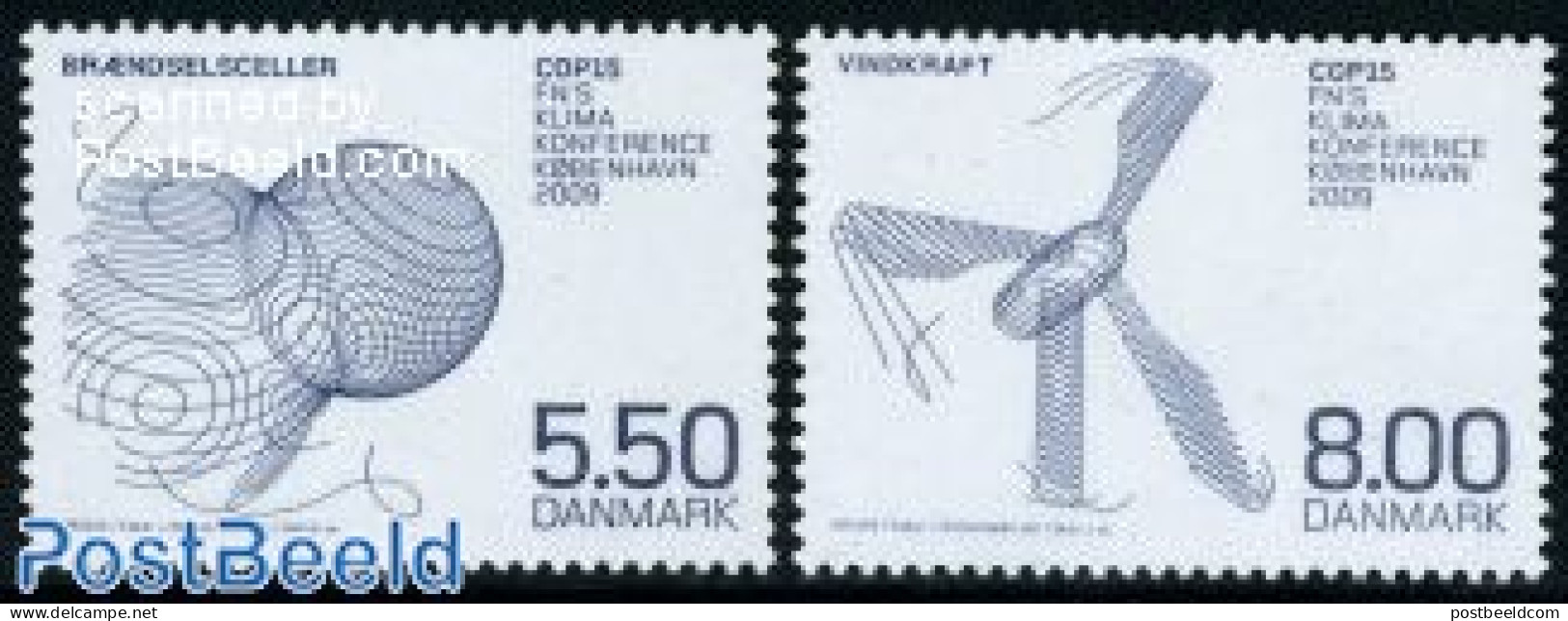 Denmark 2009 UN Climate Conference 2v, Mint NH, History - Nature - Various - United Nations - Environment - Mills (Win.. - Nuevos