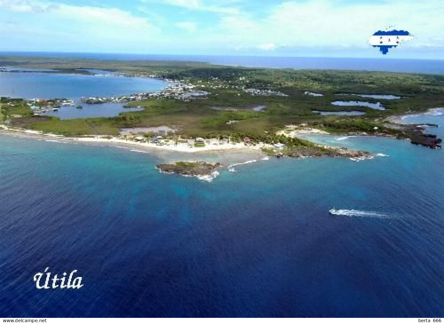 Honduras Utila Aerial View New Postcard - Honduras