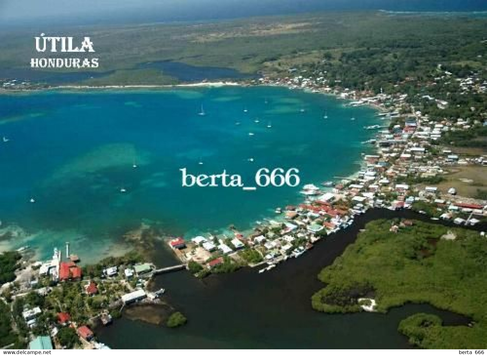 Honduras Utila Aerial View New Postcard - Honduras