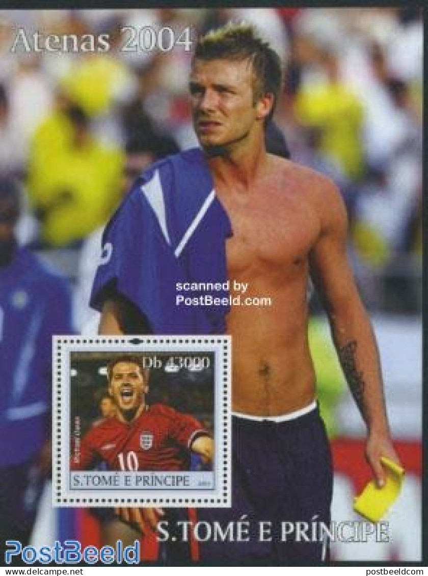 Sao Tome/Principe 2004 Olympic Games S/s, Michael Owen, Mint NH, Sport - Olympic Games - Sao Tomé Y Príncipe