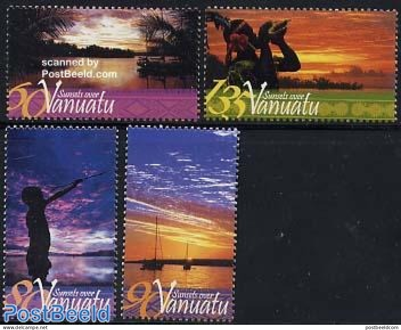 Vanuatu 2005 Sunsets Over Vanuatu 4v, Mint NH, History - Transport - Various - Ships And Boats - Tourism - Ships