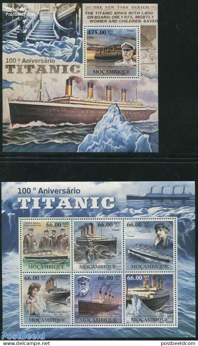 Mozambique 2011 Titanic S/s, Mint NH, Transport - Ships And Boats - Titanic - Ships