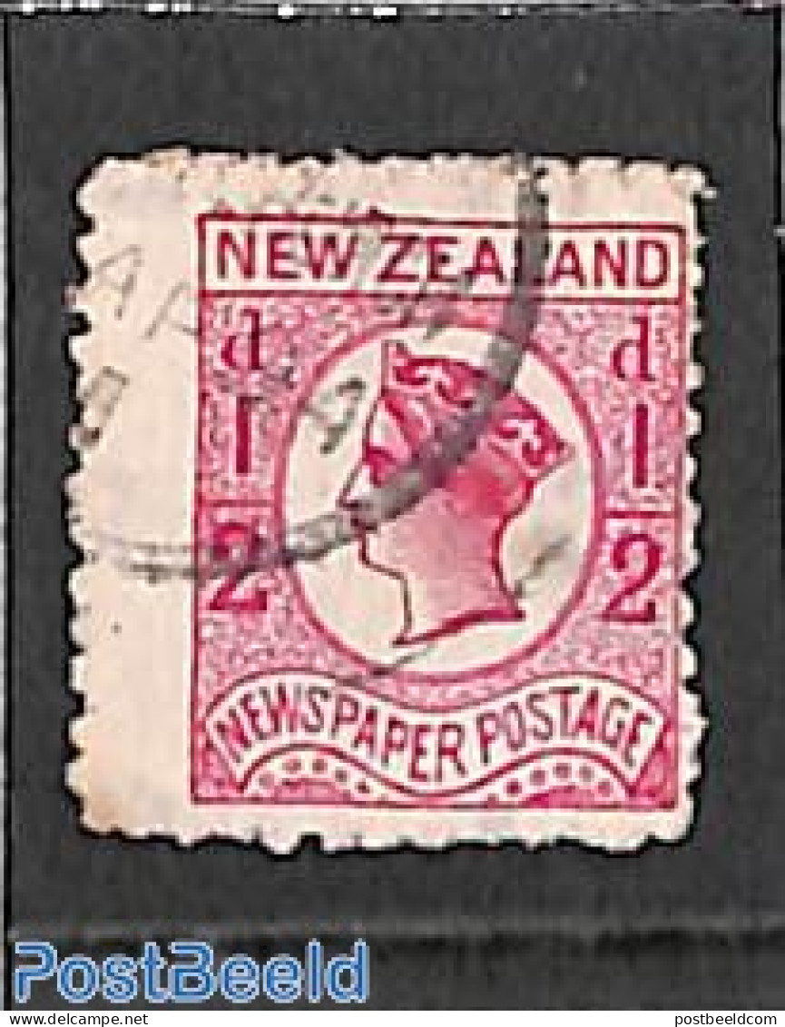 New Zealand 1873 1/2d, Without WM, Perf. 12.5, Used, Used Stamps - Gebraucht