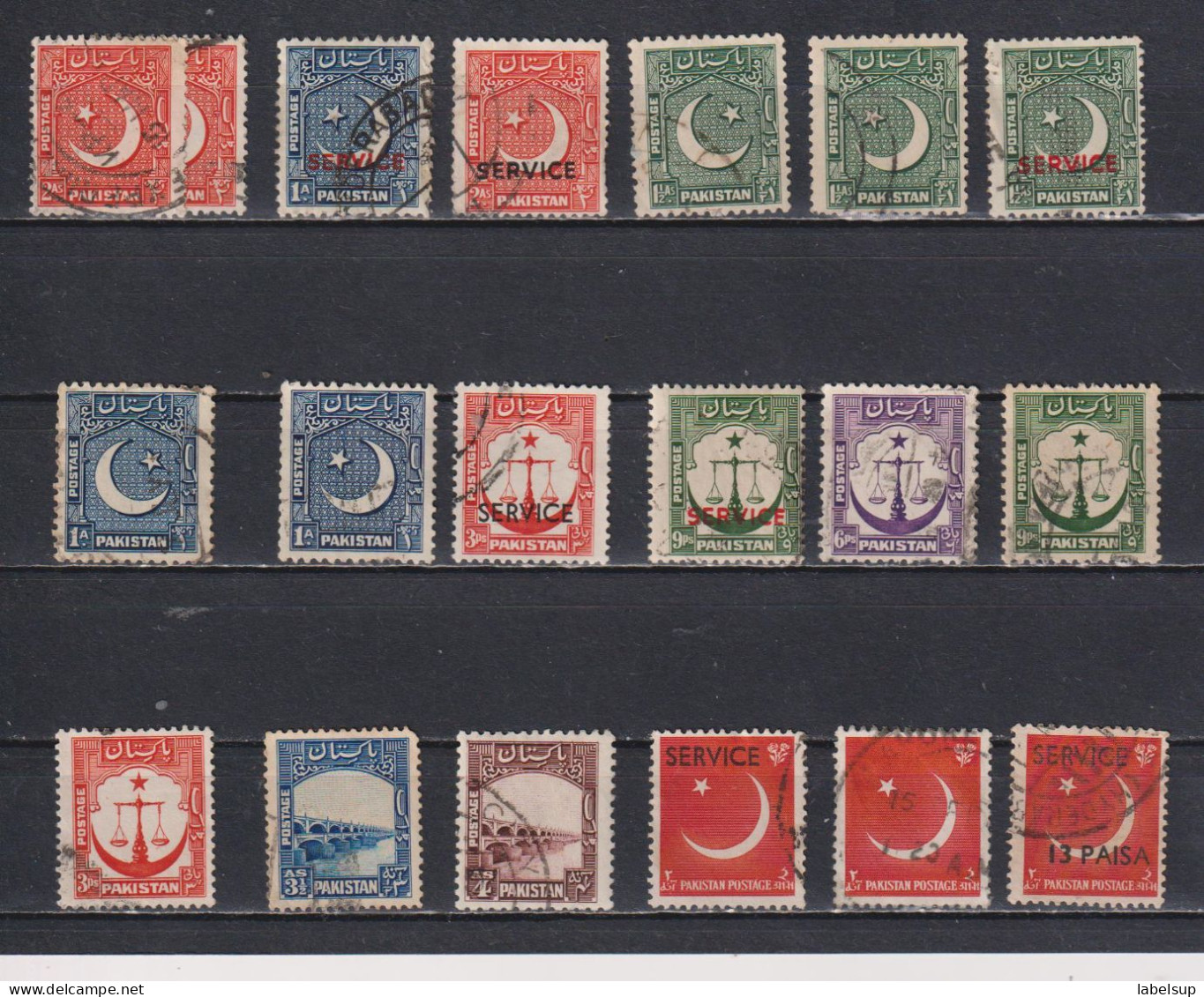 Lot De Timbres Oblitérés Du Pakistan Entre 1948 Et 1954 - Pakistan