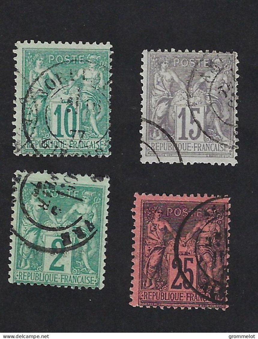 N° 65-66-71-91  Oblitérés, Pas De Défauts Majeurs,  Qualité Standard, Cote 103€ - 1876-1878 Sage (Type I)